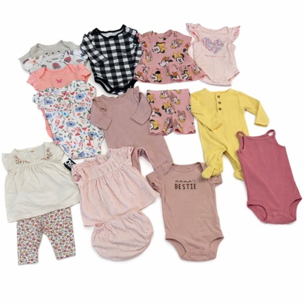 Baby Bundle Carter's Onesie Bodysuits Outfits Disney Emporio Baby Dress EUC Lot